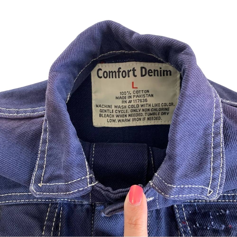 Reworked Apparel Spice Girls Graphic Custom Denim Jacket Juniors Large Upcycled - Picture 9 of 11